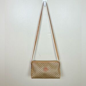Gucci Crossbody Vintage Triangle Brown Gg Monogram Canvas Leather Shoulder Bag